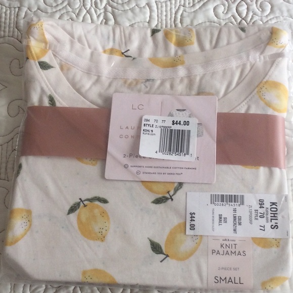 LC Lauren Conrad Other - Lauren Conrad 2 Piece Sleep Short Set Size S, Lemon Pattern, Short Sleeve